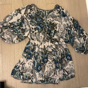 Free people floral mini dress size small
